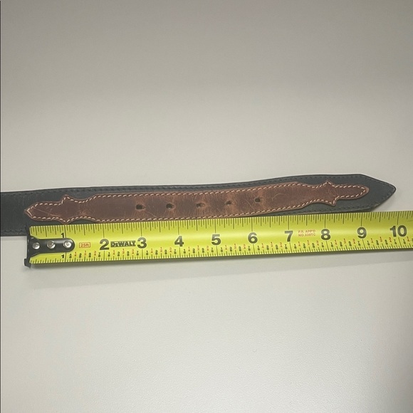 Anne Klein for Calderon black Leather Belt w/ Brown leather accents Med main image 7